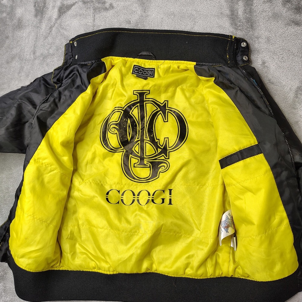 Coogi Striped Windbreaker Jacket Kids 4T Black Multi Full Zip Lightweight Patch - Picture 2 of 13